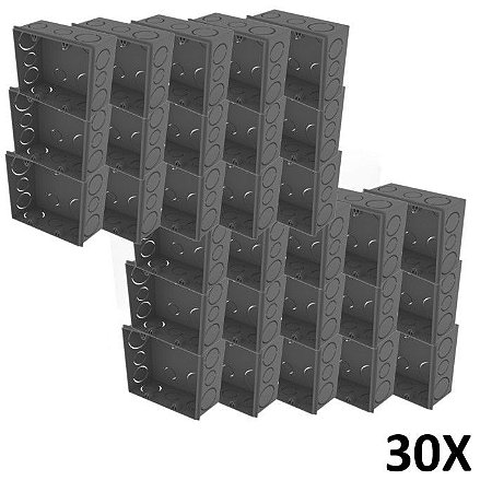 Kit 30 Caixa De Luz 4x4 Embutir Cinza Tuboline