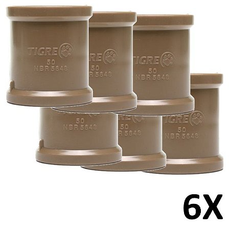 Kit 6 Luva Mista PVC Roscável E Soldável 1.1/2''(50mm) Tigre