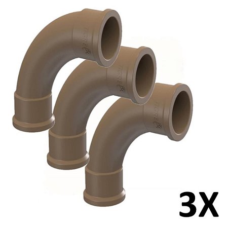 Kit 3 Curva Longa 90° Soldável 3/4'' (25mm) Tigre
