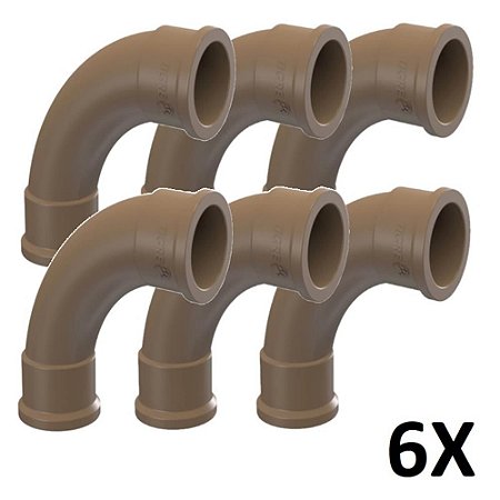 Kit 6 Curva Longa 90° Soldável 3/4'' (25mm) Tigre