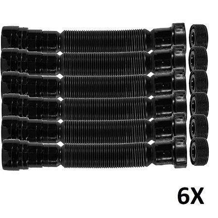 Kit 6 Sifão Universal P/ Pia, Lavatório e Tanque Preto Astra