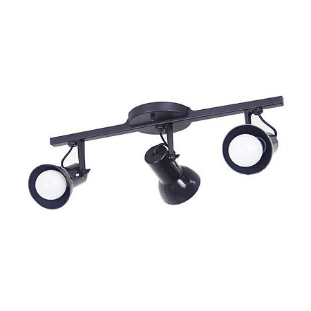 Kit Spot Trilho Eletrificado Direcionável 50cm Preto