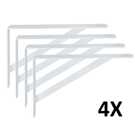 Kit 4 Mão Francesa de Aço Prateleira 30cm