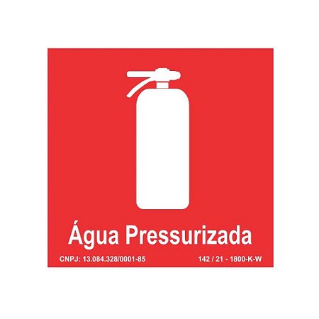 Placa de Aviso Sinalização Água Pressurizada 20cmx20cm