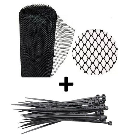 Tela Pvc Viveiro 1X20Metros + 40 Enforca Gato 3,6mmx250mm