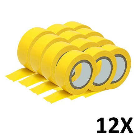 Kit 12 Fita Isolante Colorida Antichama 19mmX10m Amarela