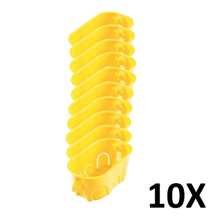 Kit 10 Caixa de Luz 4x2 Drywall Obras  Amarela