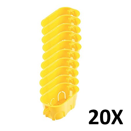 Kit 20 Caixa de Luz 4x2 Drywall Obras  Amarela