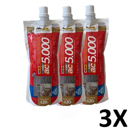 Kit 3 Cola Moldura Sanca Rodapé Rodateto Bico Aplicador 420g