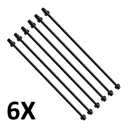 Kit 6 Engate Flexível 1/2 X 60cm Água Fria Pvc Preto Astra