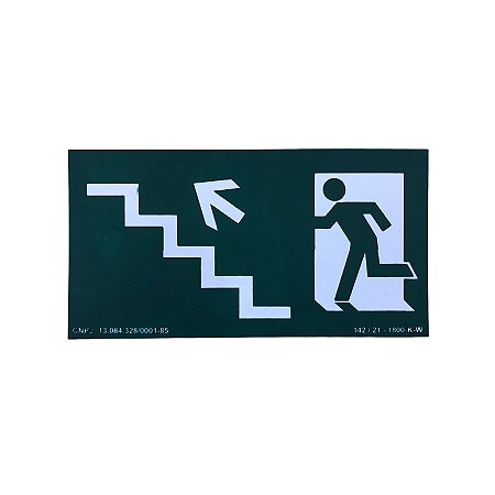 Placa PVC Fotoluminescente Sobe Escada À Esquerda