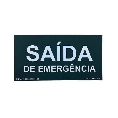Placa PVC Fotoluminescente Saída de Emergência