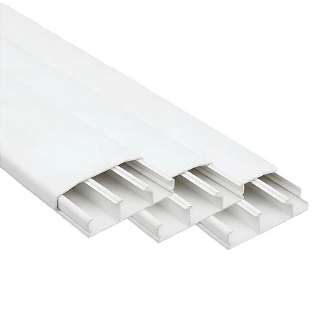 Kit 6mts Canaleta 3 Divisórias Cabos Fios Fita Dupla Face