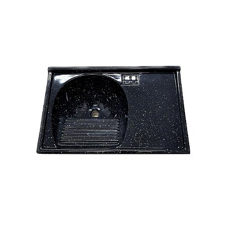 Tanque Sintético Bancada Balcão Lavanderia 79cm Preto Rorato