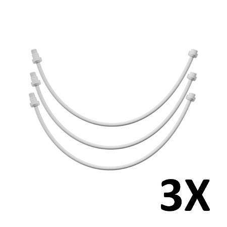 Kit 3 Engate Flexível 1/2 X 100cm Água Fria Pvc Branco Astra