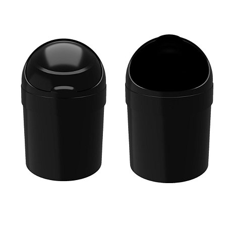 Cesto Tampa Basculante Banheiro Cozinha Escritório Preto 6L