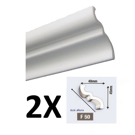 Kit 2 Moldura de Isopor Rodateto F50 4 Metros Epex