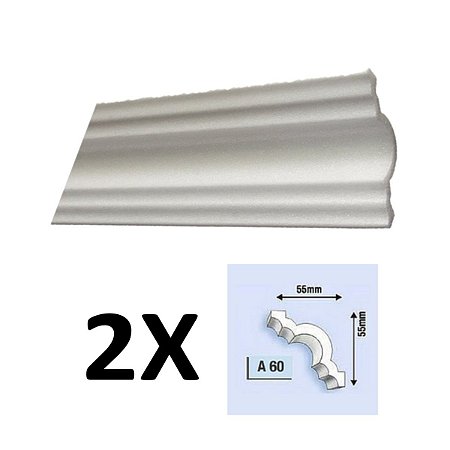 Kit 2 Molduras de Isopor Rodateto A60 4 Metros Epex