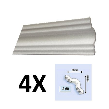 Kit 4 Molduras de Isopor Rodateto A60 8 Metros Epex