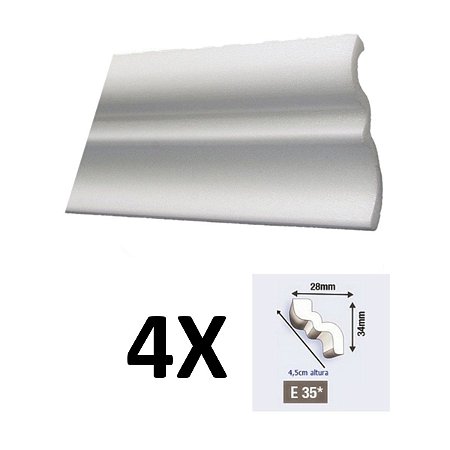 Kit 4 Molduras de Isopor Rodateto E35 8 Metros Epex