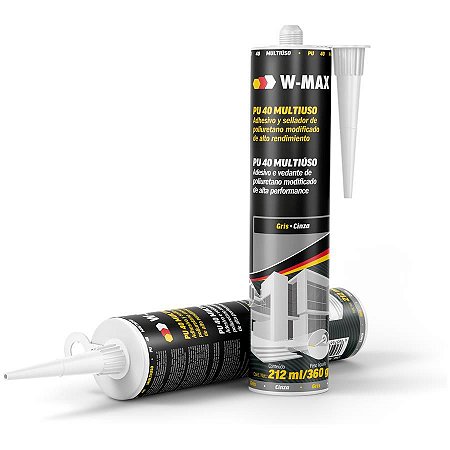 Adesivo Selante Cola PU40 Multiuso Cinza 360g/212ml W-MAX