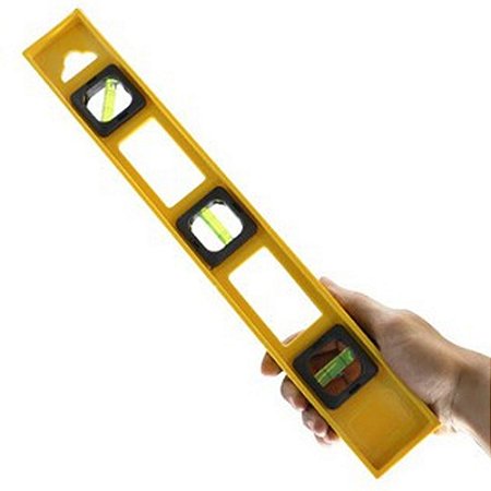 Nível Plástico 40cm 16" C/ 3 Bolhas Régua Prumo Barcelona