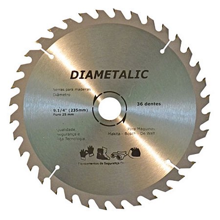 Disco Serra Para Madeira 230mm 9.1/4'' 36 Dentes Diametalic