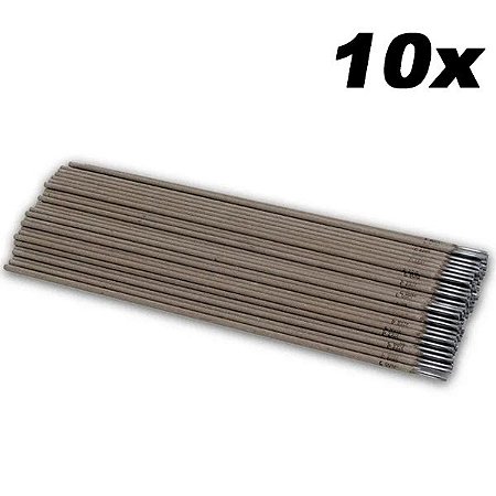 Kit 10 Vareta Eletrodo Revestido P/ Solda E6013 2,5mmx350mm