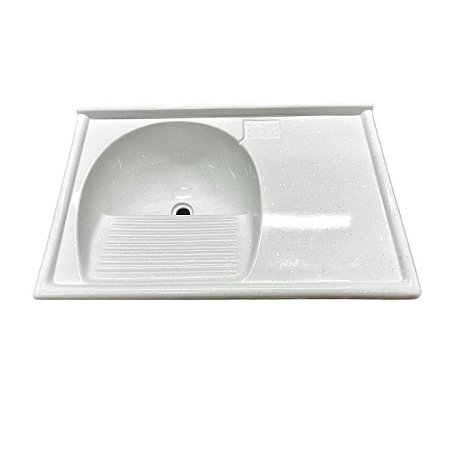 Tanque Sintético Bancada Lavanderia 79cm Branco Gelo Rorato