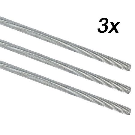 Kit 3 Barra Roscada BSW Aço 5/32'' x 1 Metro