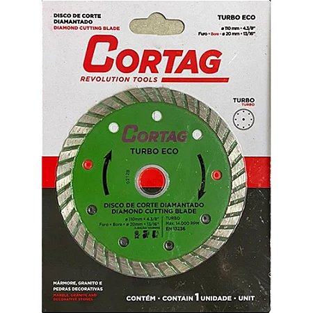 Kit 6 Disco de Corte Diamantado Turbo Eco 110x20mm 4.3/8''