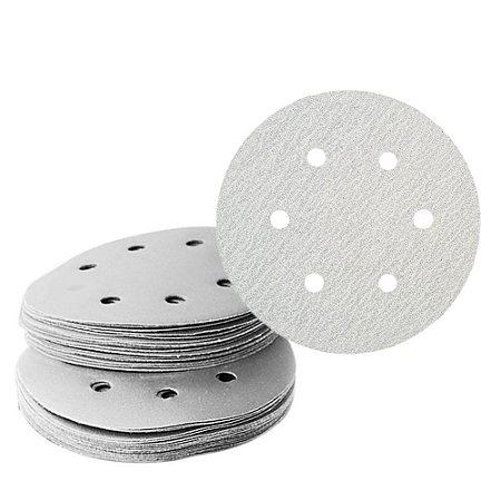 Kit 30 Disco Lixa Pluma Orbital 150mm 6'' 6 Furos Grão 60
