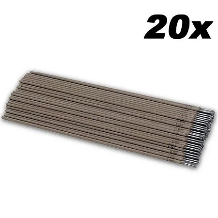 Kit 20 Vareta Eletrodo Revestido P/ Solda E6013 2,5mmx350mm