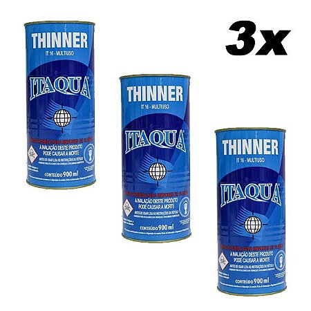 Kit 3 Thinner Automotivo IT 16 Diluição Limpeza 900ml Itaqua