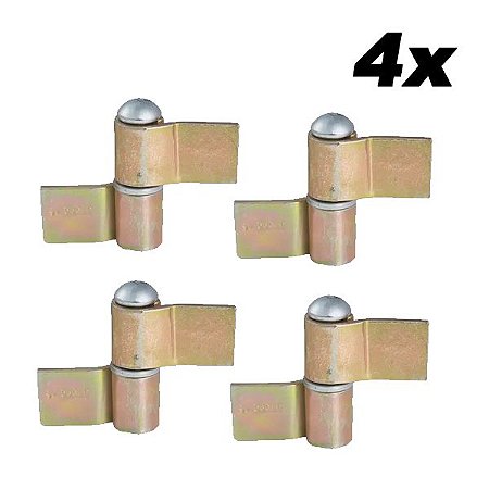 Kit 4 Dobradiça Gonzo Nº2 Com Aba 1'' Porta Portão Ferro