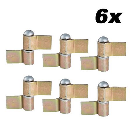 Kit 6 Dobradiça Gonzo Nº2 Com Aba 1'' Porta Portão Ferro