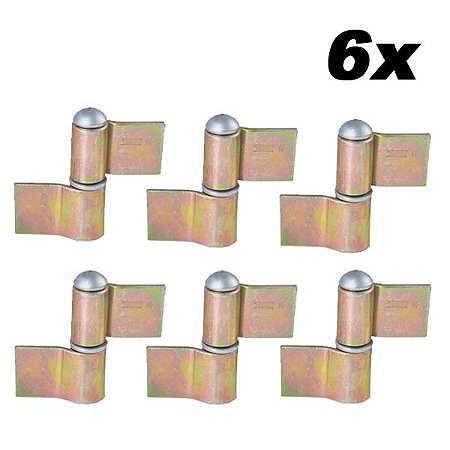 Kit 6 Dobradiça Gonzo Nº3 Com Aba 1.1/4'' Porta Portão Ferro