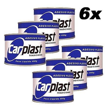 Kit 6 Massa Plástica Cinza Adesivo 400g C/ Catalisador