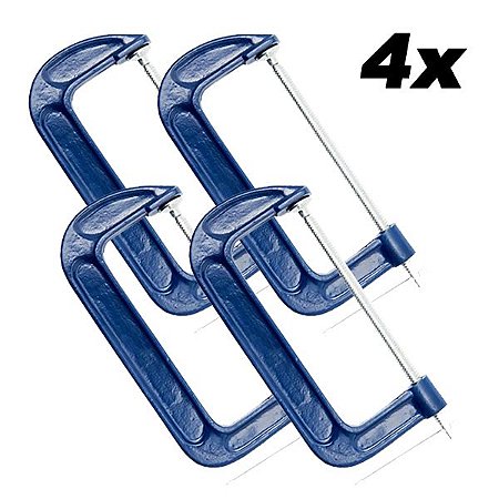 Kit 4 Sargento Grampo Marceneiro Tipo C Pesado 6'' 150mm