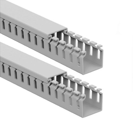 Kit 2 Canaleta Aberta Painel Elétrico Branca 30x30x2000mm