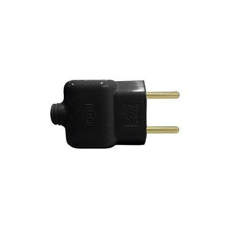 Plug Tomada Pino Macho Prensa Cabo Fio 2P Preto 20A 250V