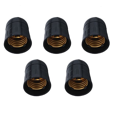 Kit 5 Soquete Bocal Suporte Porta Lâmpada E27 2A 250V Preto