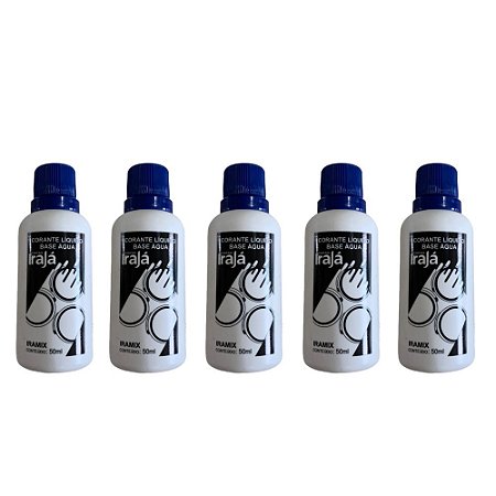 Kit 5 Pigmento Corante Líquido Bisnaga Tinta 50ml Azul