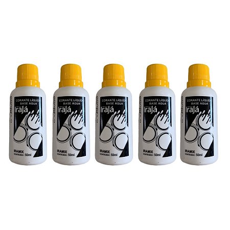 Kit 5 Pigmento Corante Líquido Bisnaga Tinta 50ml Amarelo