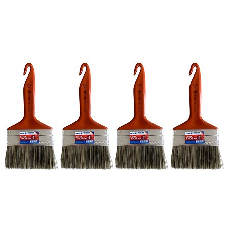 Kit 4 Trincha Pincel P/ Pintura Látex Acrílica 4'' Tigre