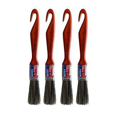 Kit 4 Trincha Pincel P/ Pintura Látex Acrílica 3/4'' Tigre