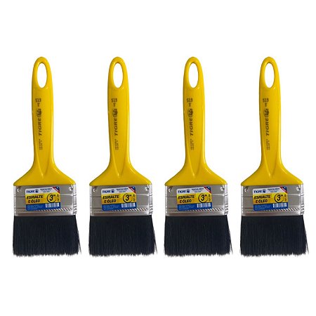 Kit 4 Trincha Pincel P/ Pintura Tinta Esmalte Óleo 3'' Tigre