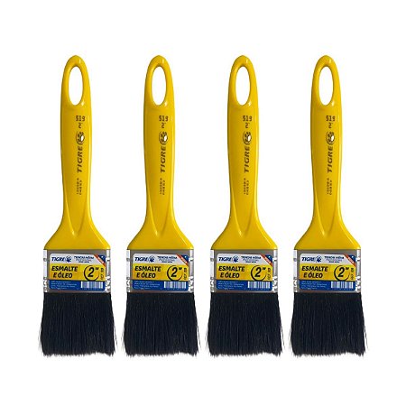 Kit 4 Trincha Pincel P/ Pintura Tinta Esmalte Óleo 2'' Tigre