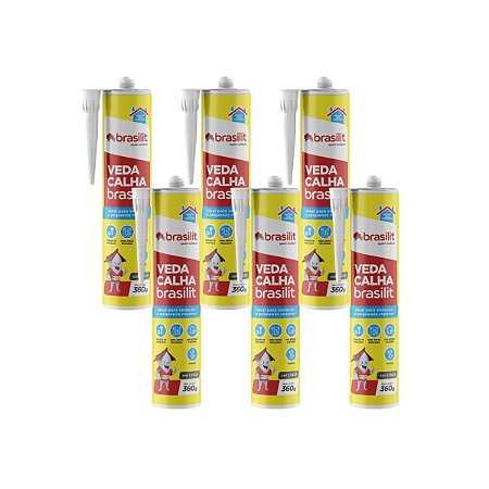 Kit 6 Veda Calha Rufos Telha Solda Fria Cinza 360g Brasilit