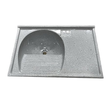 Tanque Sintético Bancada Balcão Lavanderia 79cm Cinza Rorato
